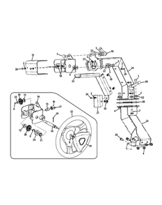 Steering Column Diagram and Parts List for S6031-KW 53DI8DU6050-31HP Cub Cadet Lawn Tractor